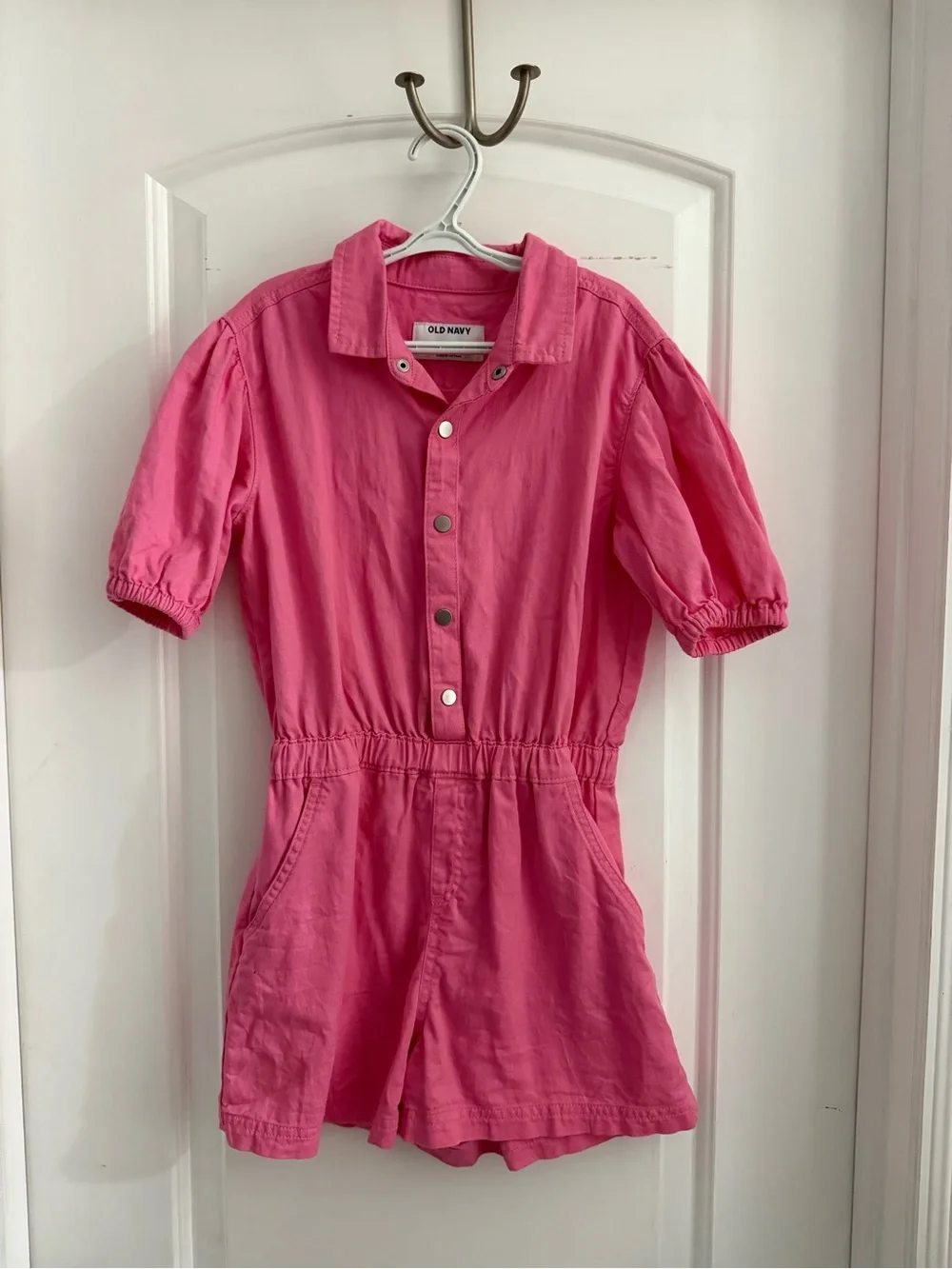 Old Navy Hot Pink Button-Front Cotton Jumper size 10-12